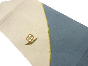 縮緬地抽象花葉模様名古屋帯